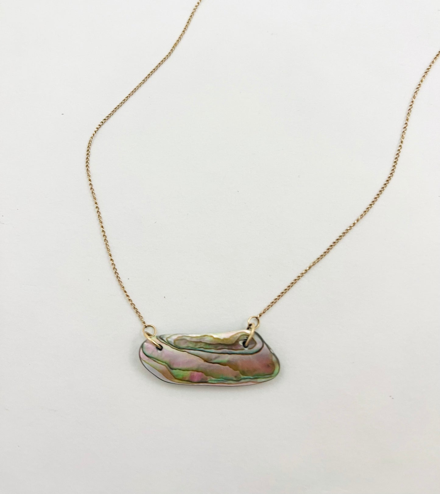 14k Abalone Bar Necklace