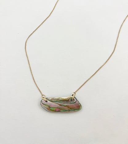 14k Abalone Bar Necklace