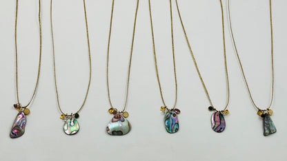 Caroline 14k Abalone Charm Cord Necklace
