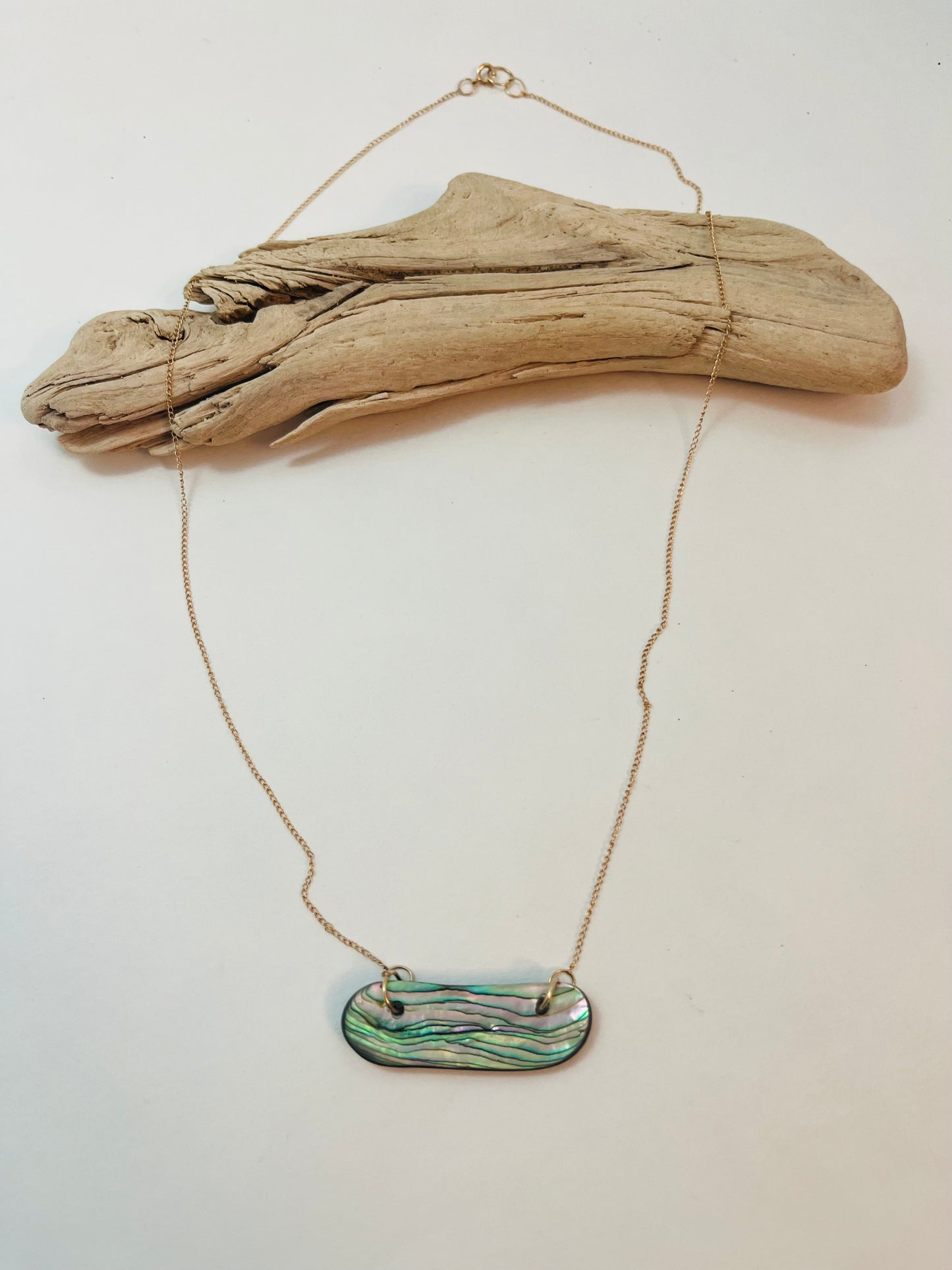 14k Abalone Bar Necklace