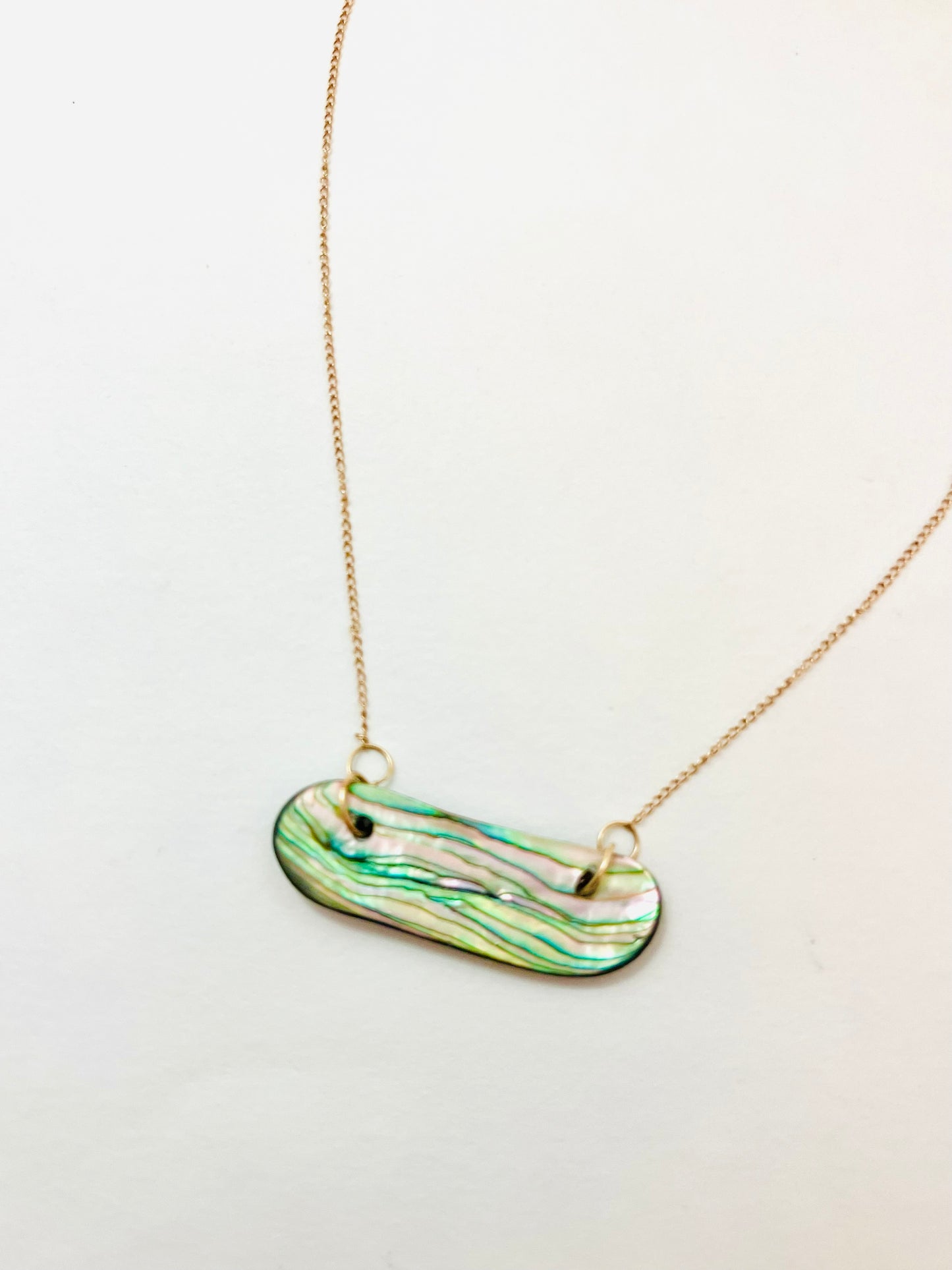 14k Abalone Bar Necklace