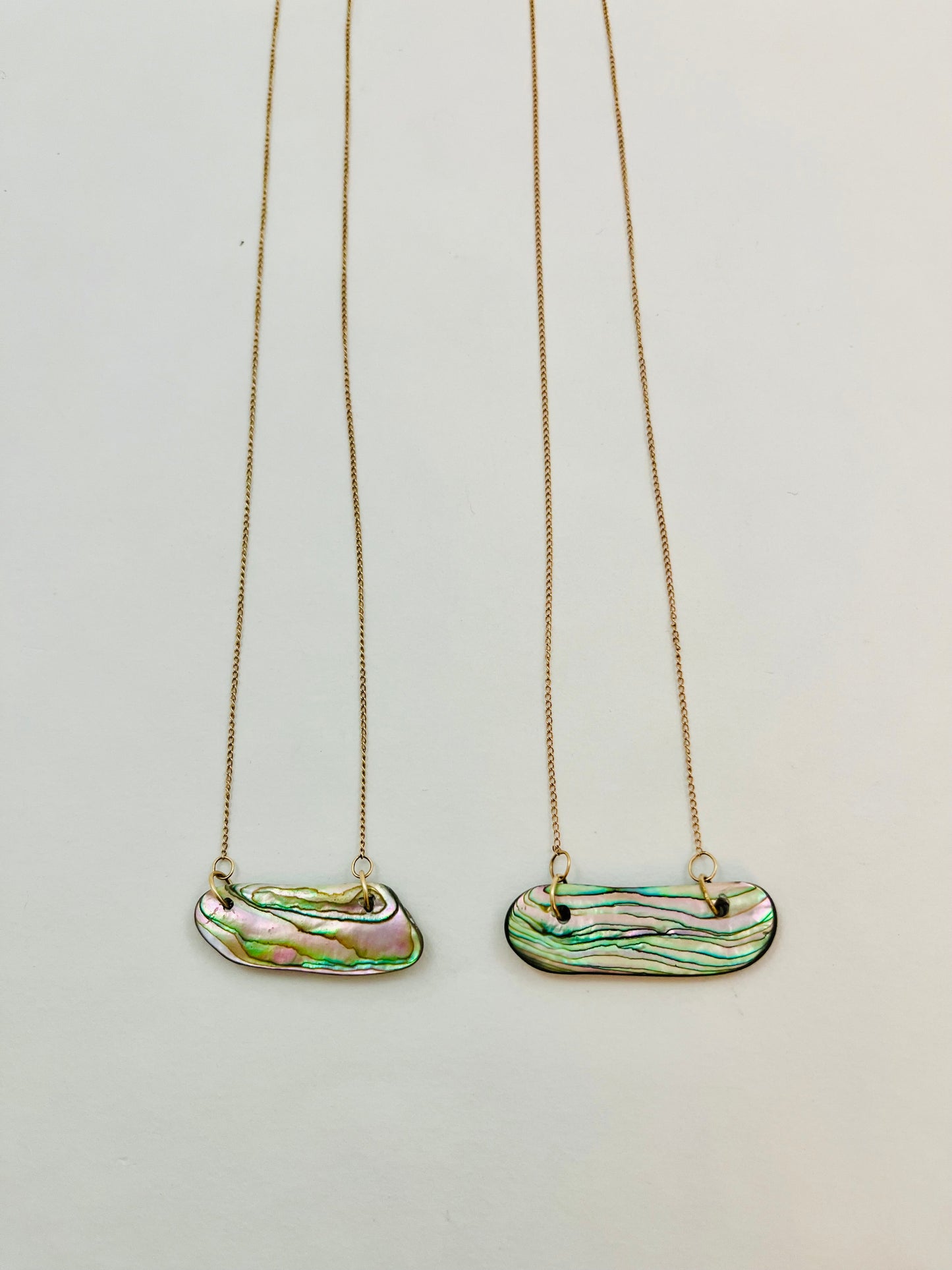14k Abalone Bar Necklace