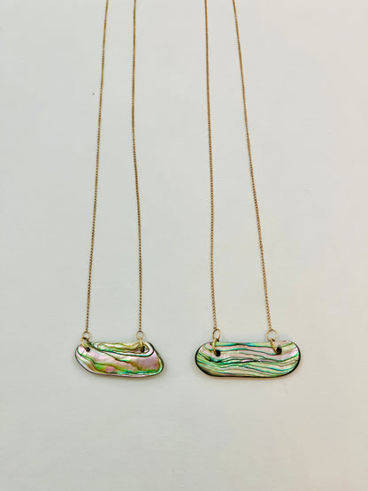 14k Abalone Bar Necklace