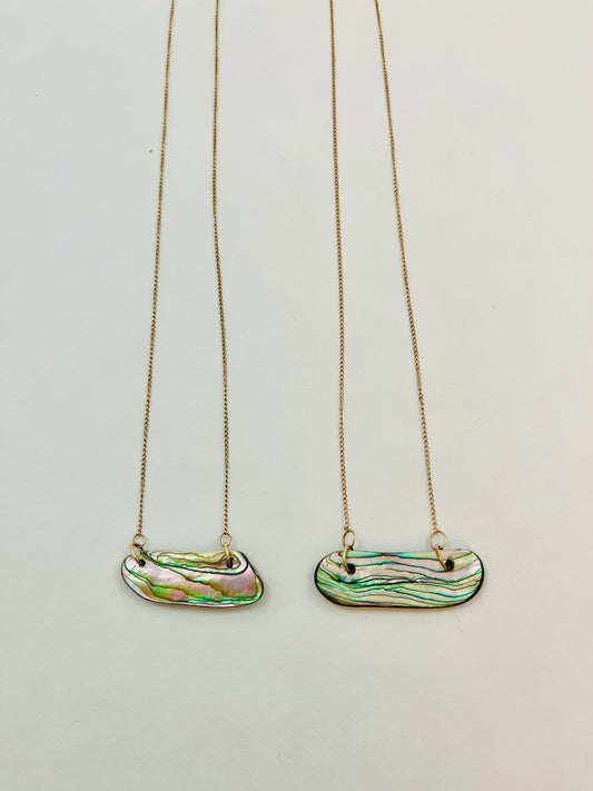 14k Abalone Bar Necklace