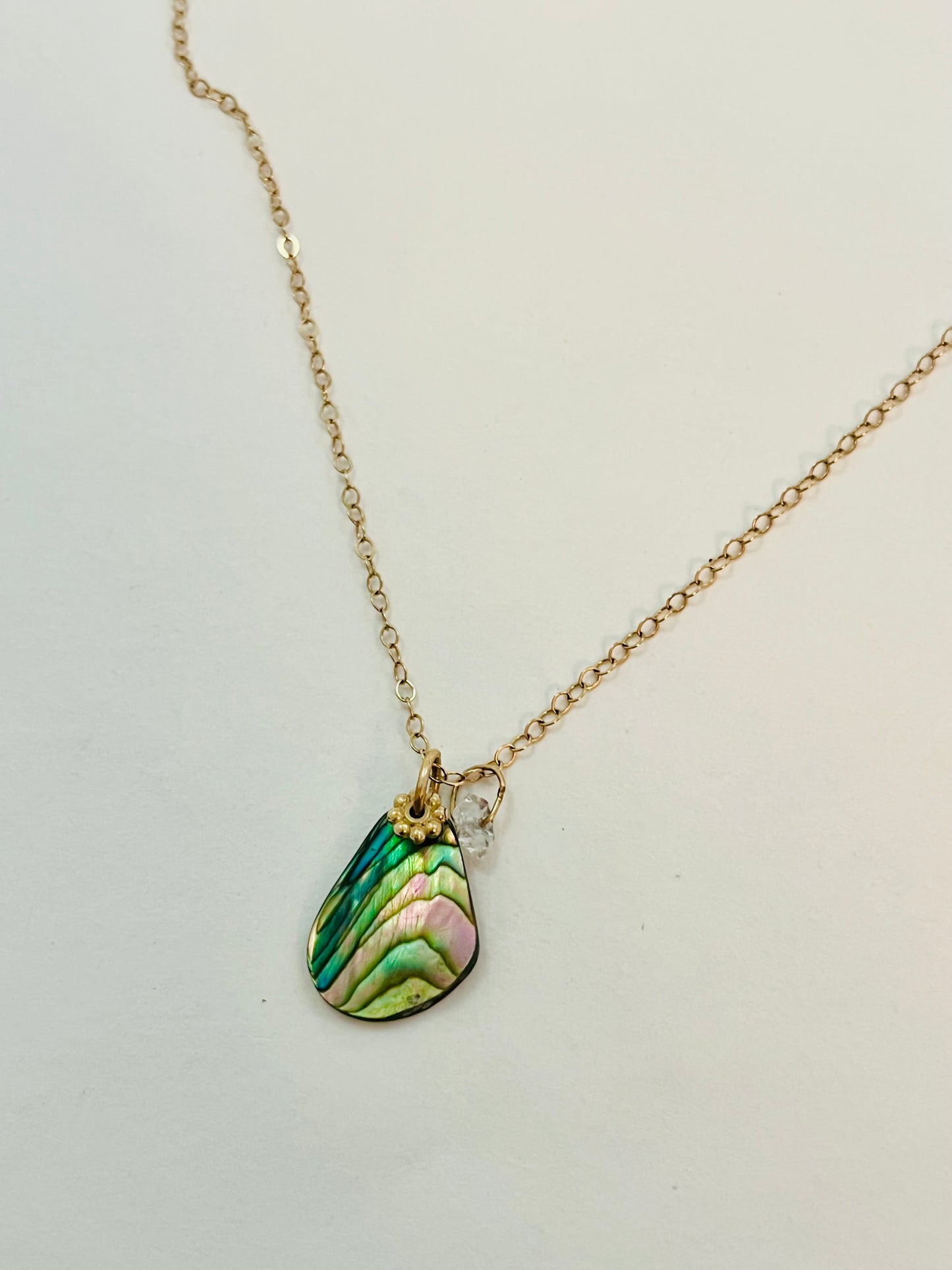 14k Tiny Treasures Rainbow Abalone Necklace 2