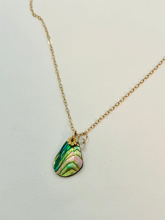14k Tiny Treasures Rainbow Abalone Necklace 2