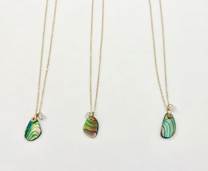 14k Tiny Treasures Rainbow Abalone Necklace 1