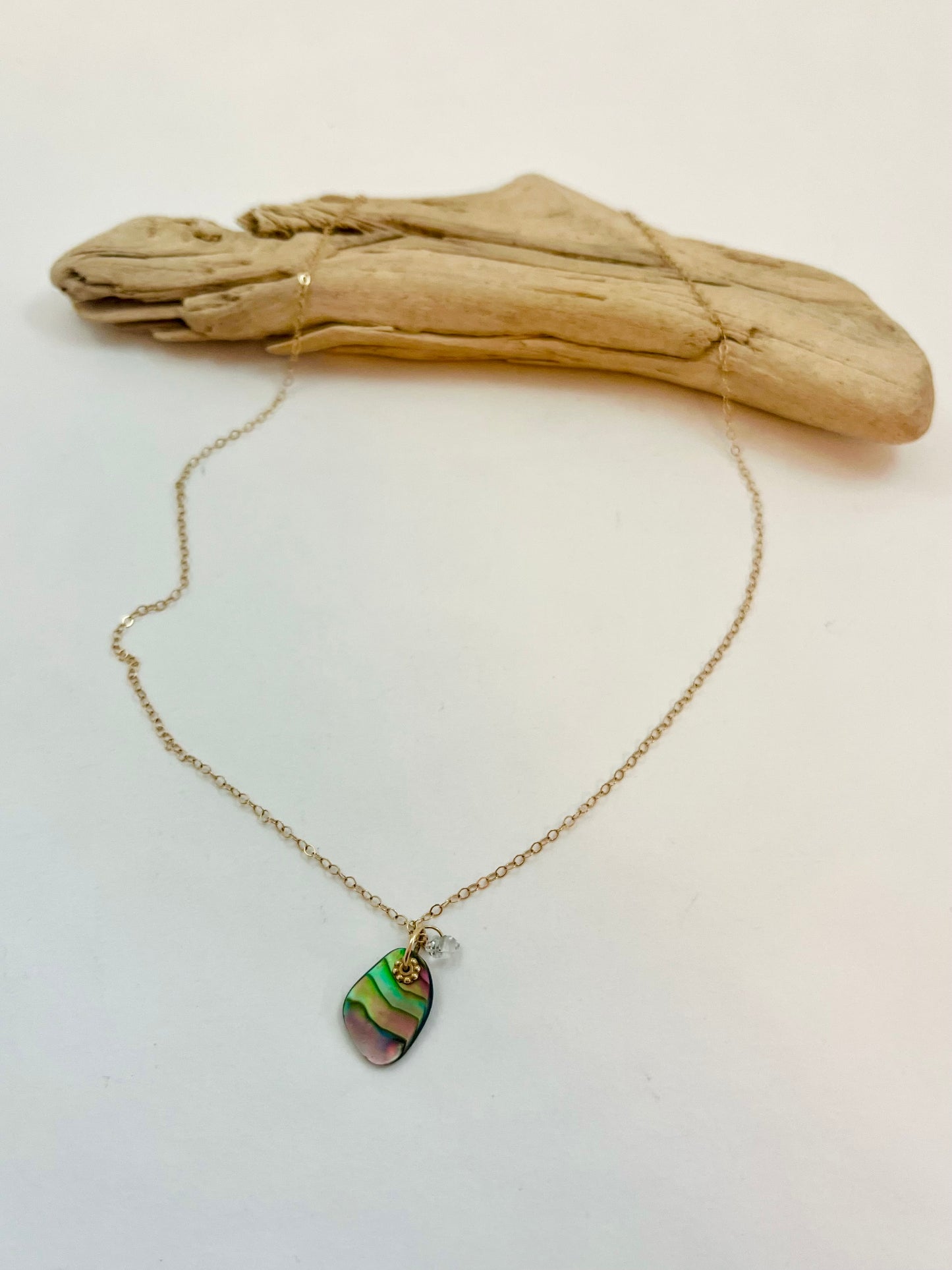 14k Tiny Treasures Rainbow Abalone Necklace 3