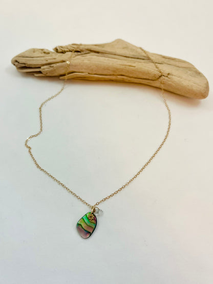 14k Tiny Treasures Rainbow Abalone Necklace 3