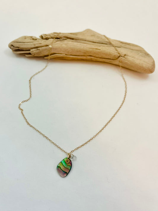 14k Tiny Treasures Rainbow Abalone Necklace 3