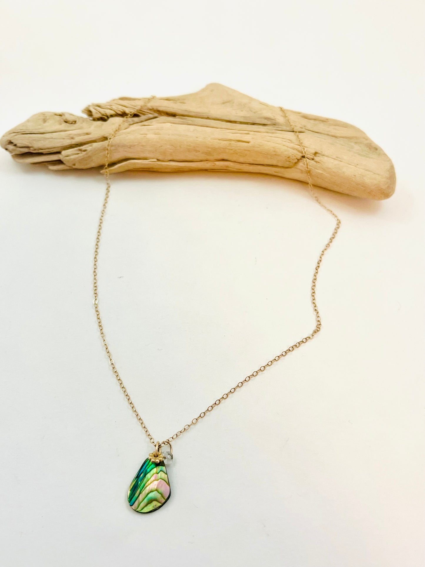 14k Tiny Treasures Rainbow Abalone Necklace 2