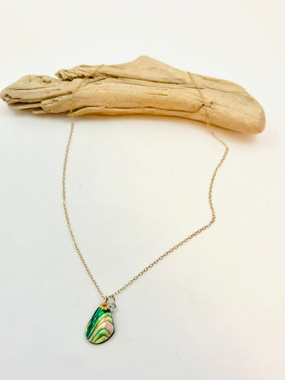 14k Tiny Treasures Rainbow Abalone Necklace 2