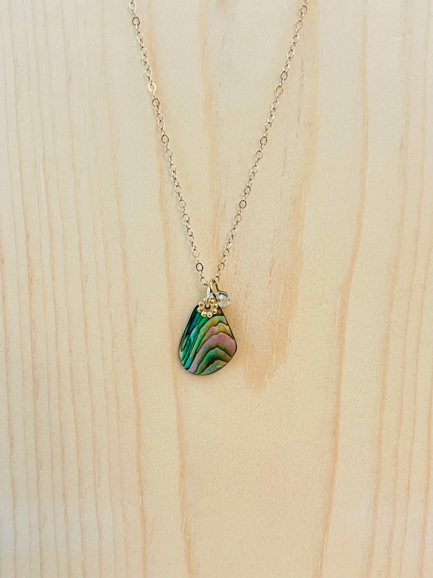 14k Tiny Treasures Rainbow Abalone Necklace 2
