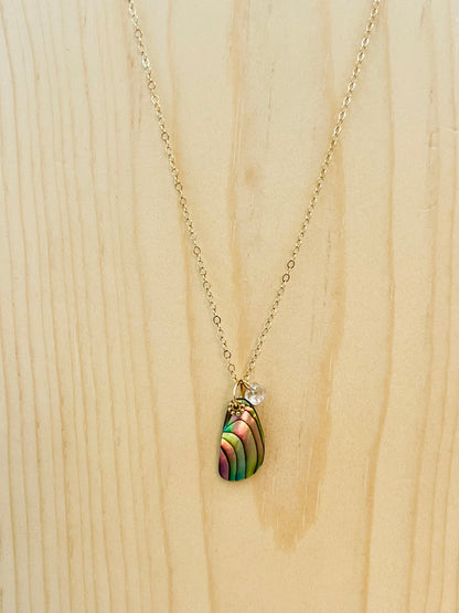 14k Tiny Treasures Rainbow Abalone Necklace 1