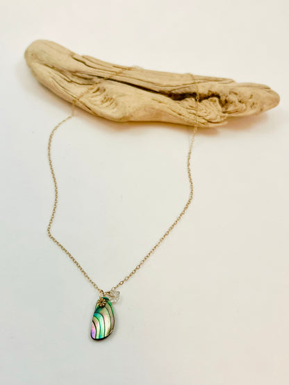 14k Tiny Treasures Rainbow Abalone Necklace 1