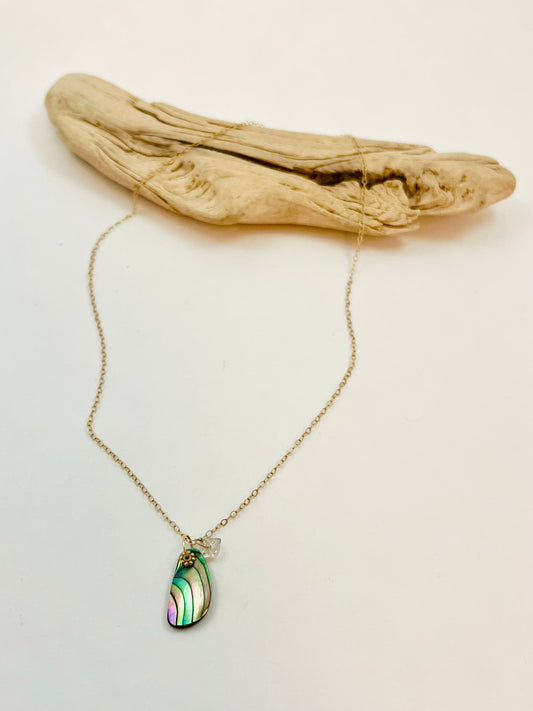 14k Tiny Treasures Rainbow Abalone Necklace 1